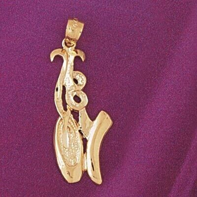 Dazzlers Jewelry Ballerina Shoe Pendant Necklace Charm Bracelet in Yellow, White or Rose Gold 6110,…