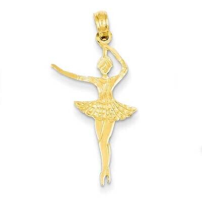 Polished Ballerina Charm 14k Gold Satin D1253, MPN: D1253, 637218019274