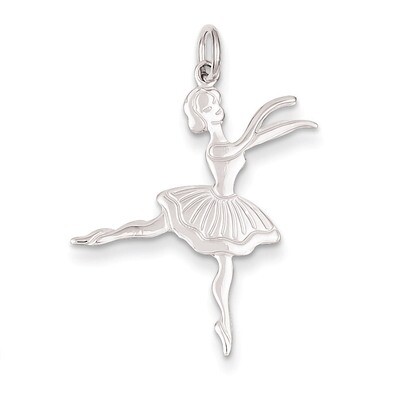 Satin Polished Ballerina Charm 14k White Gold XAC925, MPN: XAC925, 886774123202