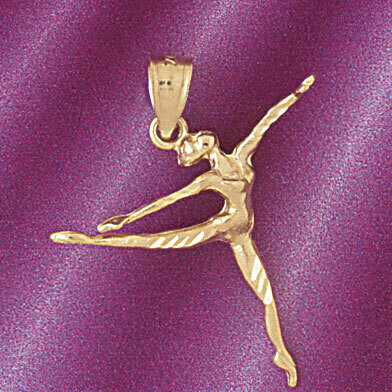 Dazzlers Jewelry Ballerina Dancer Pendant Necklace Charm Bracelet in Yellow, White or Rose Gold 615…