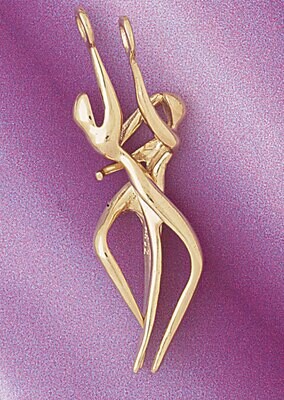 Dazzlers Jewelry Ballerina Dancer Pendant Necklace Charm Bracelet in Yellow, White or Rose Gold 615…