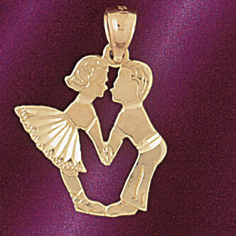 Dazzlers Jewelry Ballerina Dancer Pendant Necklace Charm Bracelet in Yellow, White or Rose Gold 615…