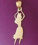 Dazzlers Jewelry Ballerina Dancer Pendant Necklace Charm Bracelet in Yellow, White or Rose Gold 614…