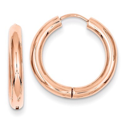 Hinged Hoop Earrings 14k Rose Gold TL615, MPN: TL615, 869944868424