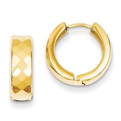 Textured Hinged Hoop Earrings 14k Gold TL574, MPN: TL574, 869887190958