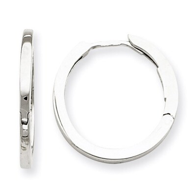 Hinged Hoop Earrings 14k White Gold TM621, MPN: TM621, 886774370583