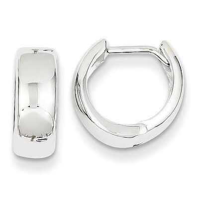 Polished Hinged Hoop Earrings 14k White Gold TL564, MPN: TL564, 886774562681