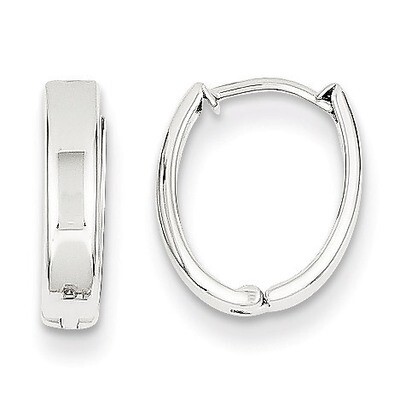 Polished Hinged Hoop Earrings 14k White Gold TL560, MPN: TL560, 886774562667