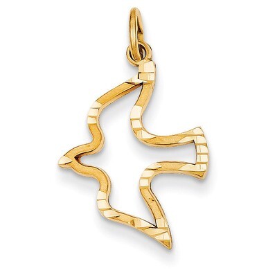 Satin &amp; Diamond-cut Dove Charm 14k Gold C535, MPN: C535, 883957247557