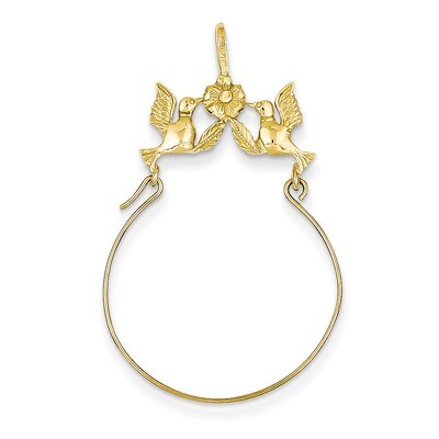 Doves &amp; Bow Charm Holder 14k Gold Polished D1309, MPN: D1309, 637218002412