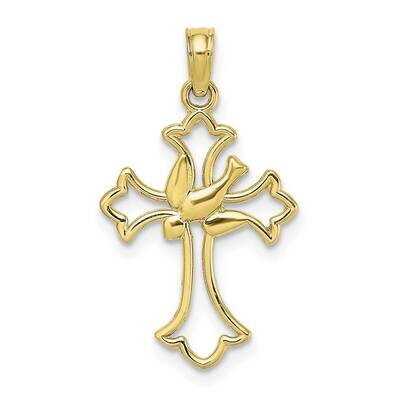 Cut-Out Dove Center Cross Charm 10k Gold 10K8399, MPN: 10K8399,