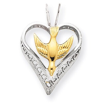 Dove Heart Pendant 18k Gold-plated Sterling Silver QC5912, MPN: QC5912, 886774111919
