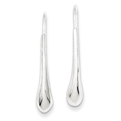 Teardrop Wire Earrings Sterling Silver QE6840, MPN: QE6840, 883957547190