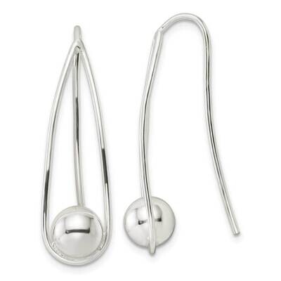 Ball Threader Wire Earrings Sterling Silver QE16655, MPN: QE16655, 196904165225