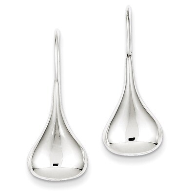 Tear Drop Shaped Drop Wire Earrings Sterling Silver QE4123, MPN: QE4123, 883957928937