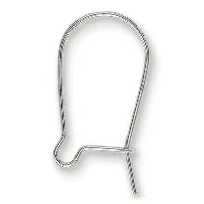 16.0mm Kidney Ear Wire Sterling Silver SS4930, MPN: SS4930,