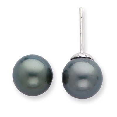 10-11mm Saltwater Cultured Tahitian Pearl Earrings 14k White Gold XF328E, MPN: XF328E, 883957445632
