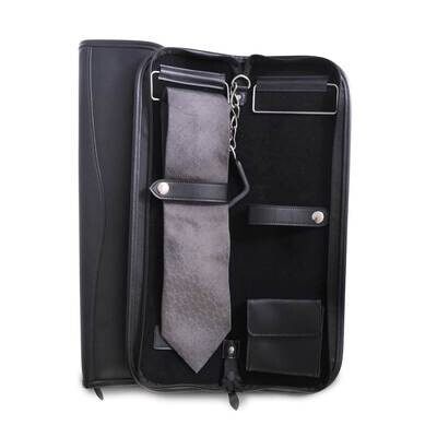 Black Leather Zip Travel Tie Case GM21278, MPN: GM21278, 797140545149