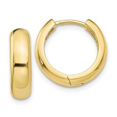 Yellow Gold Curved Hinged Hoop Earrings 10k Gold 10TM610, MPN: 10TM610, 191101565212