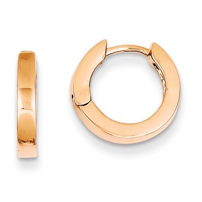 Round Hinged Hoop Earrings 14k Rose Gold TF139, MPN: TF139, 883957291215