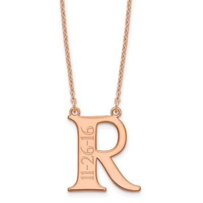 Initial with Date Necklace Sterling Silver Rose-plated XNA755RP, MPN: XNA755RP,