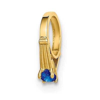 Ring with Dark Blue Glass Stone Charm 14k Gold YC1339, MPN: YC1339, 716838334193