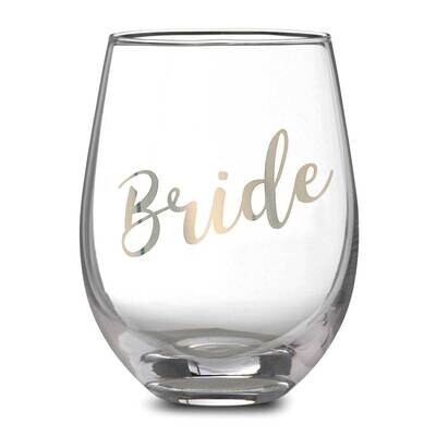 Lillian Rose Gold Bride Stemless Wine Glass GM21894, MPN: GM21894, 710309449898