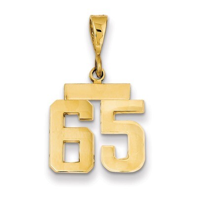 Number 65 Charm 14k Gold Small Polished SP65, MPN: SP65, 883957141428