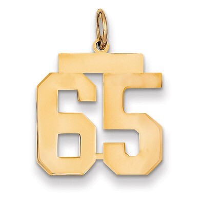 Number 65 Charm 14k Gold Medium Polished LM65, MPN: LM65, 883957135151