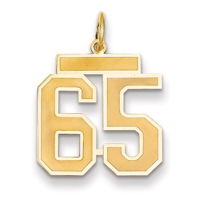 Number 65 Charm 14k Gold Medium Satin LSM65, MPN: LSM65, 883957075136