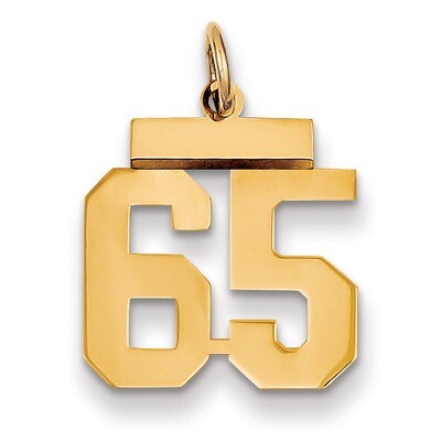 Number 65 Charm 14k Gold Small Polished LS65, MPN: LS65, 883957033884