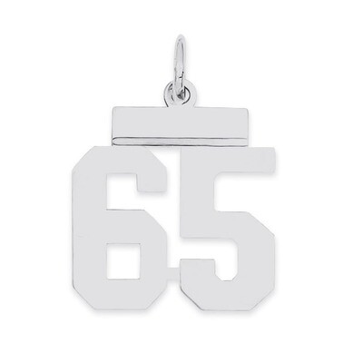 Pendant Number 65 Polished Sterling Silver Small QSS65, MPN: QSS65, 883957101590