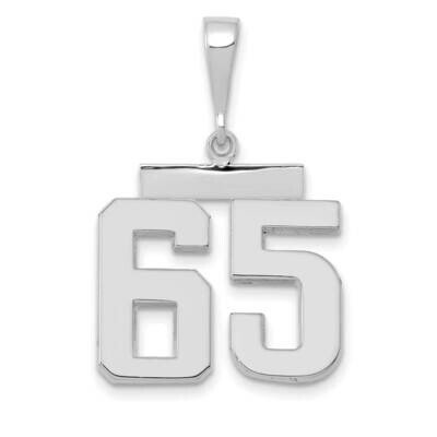 Number 65 Charm 14k White Gold Polished Medium WMP65, MPN: WMP65, 196904075647