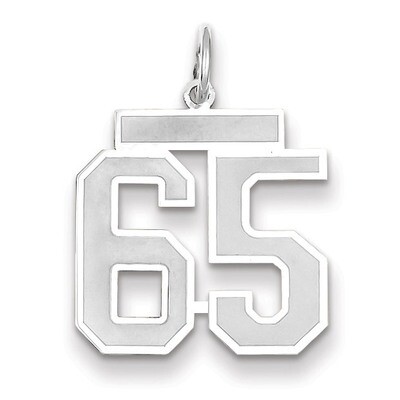 Number 65 Charm Medium Satin 14k white Gold WSM65, MPN: WSM65, 883957079271