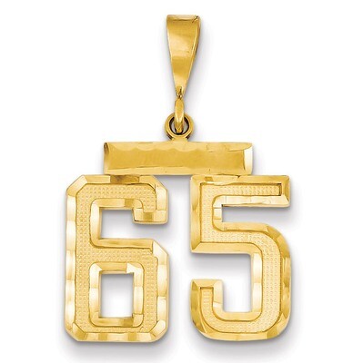 Number 65 Charm 14k Gold Medium Diamond-cut  MN65, MPN: MN65, 883957139715
