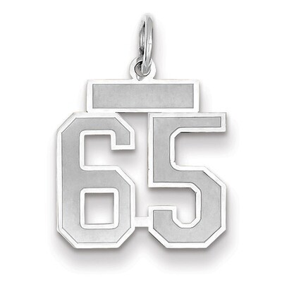 Number 65 Charm Small Satin 14k white Gold WSS65, MPN: WSS65, 883957072241