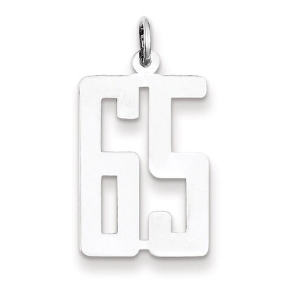 Charm Number 65 Elongated Pol Sterling Silver Small QES65, MPN: QES65, 191101190476