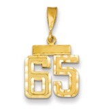 Number 65 Charm 14k Gold Small Diamond-cut SN65, MPN: SN65, 883957104614