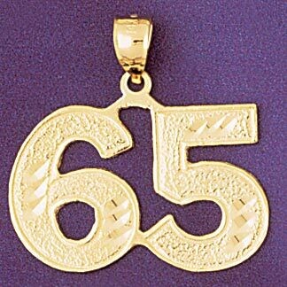 Dazzlers Jewelry Number 65 Pendant Necklace Charm Bracelet in Yellow, White or Rose Gold 950965, MP…