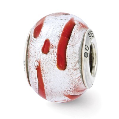 Silver Red Murano Bead - Sterling Silver QRS2838, MPN: QRS2838, 883957579603