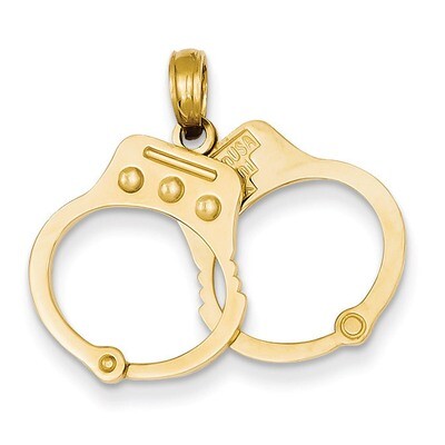 Handcuffs Pendant 14k Gold C2255, MPN: C2255, 637218015641