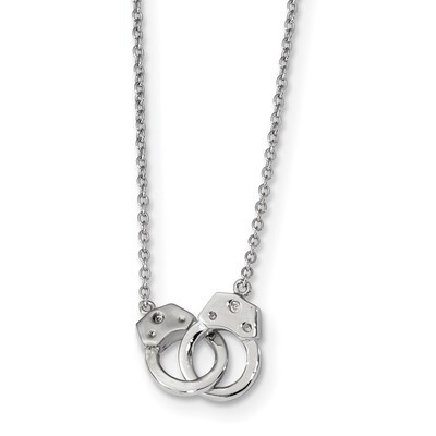 Handcuff Necklace 18 Inch Sterling Silver Rhodium-plated QG4450-18, MPN: QG4450-18, 886774112978