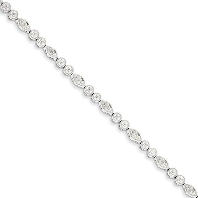 Bracelet Sterling Silver Diamond QDX1030, MPN: QDX1030, 883957598895