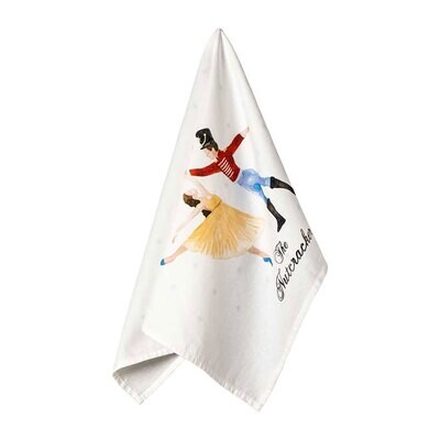 Casafina The Nutcracker White Dancers Kitchen Towel 100% Cotton TX0208-EDC Set of 2, MPN: TX0208-ED…