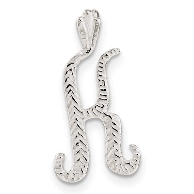Letter K Chain Slide Sterling Silver Polished Textured QC8459K, MPN: QC8459K, 191101366079