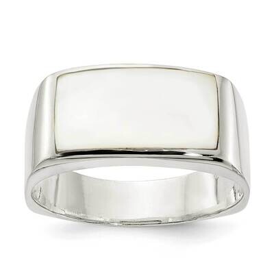 Mother of Pearl Ring Sterling Silver Polished QR7317, MPN: QR7317,