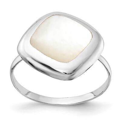 Moon Mother of Pearl Ring Sterling Silver Rhodium-plated QR7010, MPN: QR7010, 886774035284