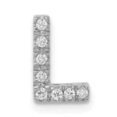 Initial L Charm 14k White Gold Diamond PM5221L-008-WA, MPN: PM5221L-008-WA, 196904088289