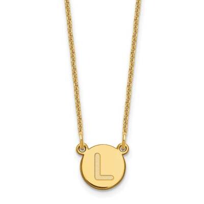 Tiny Circle Block Initial Letter L Necklace 14k Gold XNA722Y/L, MPN: XNA722Y/L, 196904089996