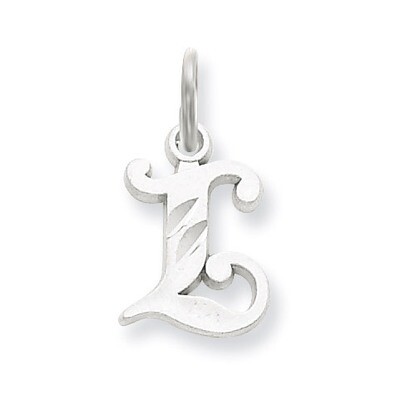 Diamond-cut Initial L Charm 14k White Gold WCH139-L, MPN: WCH139-L, 883957130651